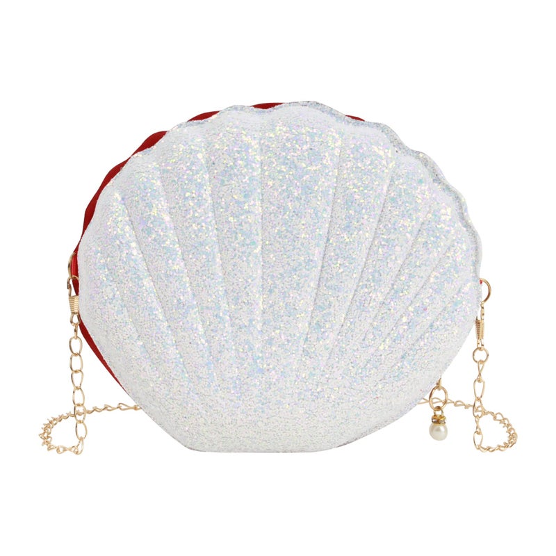 Felice Ann Women Mini Glitter Sequins Seashell Evening Clutch Handbag Chain Strap Cross-body Bag Shoulder Bag - Image 1